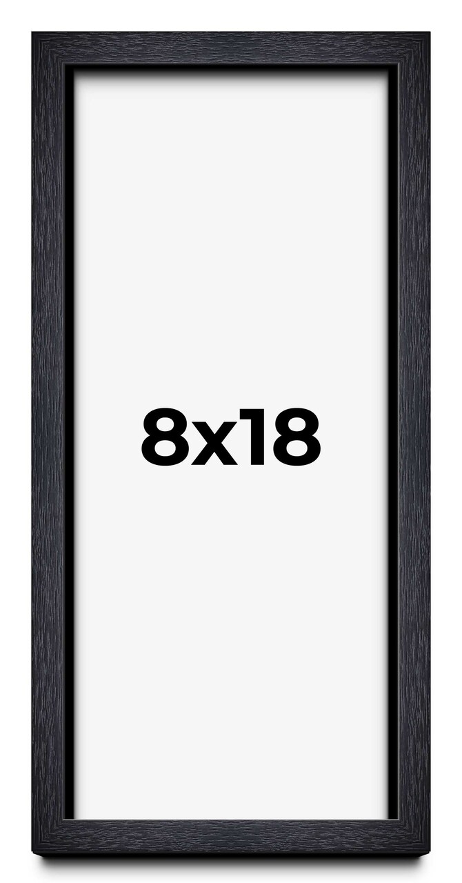 Panoramic Shadow Box 1" Depth Black Picture Frame - UV Acrylic, Backing, Hanging Hardware